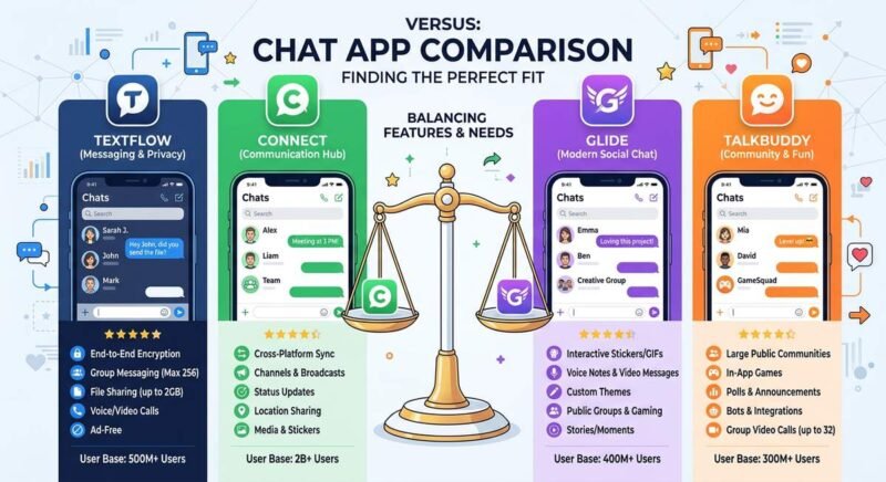 Side-by-side screenshot comparison showing ChatFAI, Character.AI, and Chai interfaces with identical conversation prompts to demonstrate UI differences and response styles