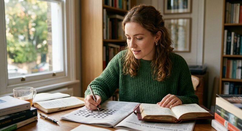 diarist looking for mr right crossword clue — Bridget Jones diary and romantic search concept