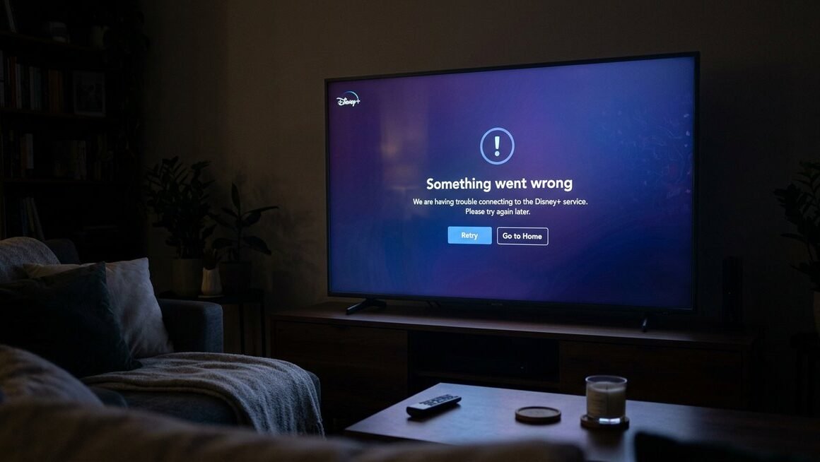 Disney Plus error code 41 message displayed on a TV screen during video playback