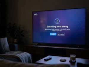 Disney Plus error code 41 message displayed on a TV screen during video playback