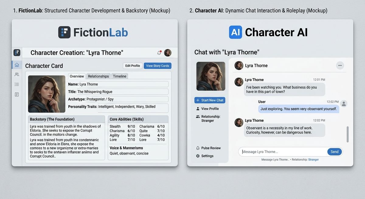 fictionlab vs character ai feature comparison at a glance