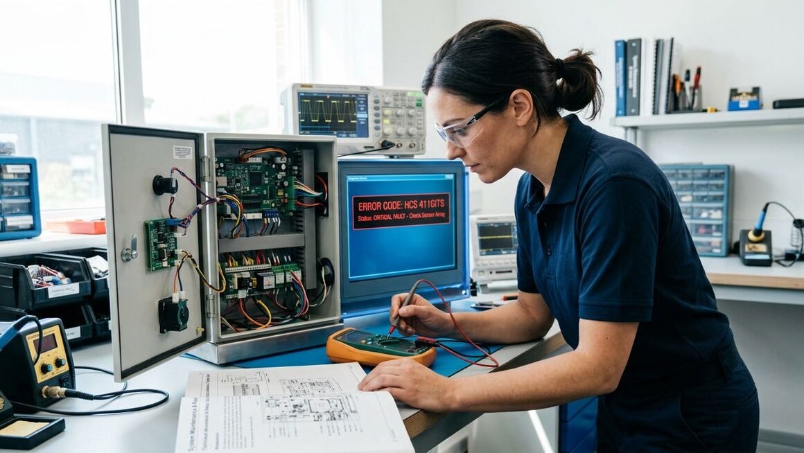 hcs 411gits error codes diagnostic reference on a control panel display