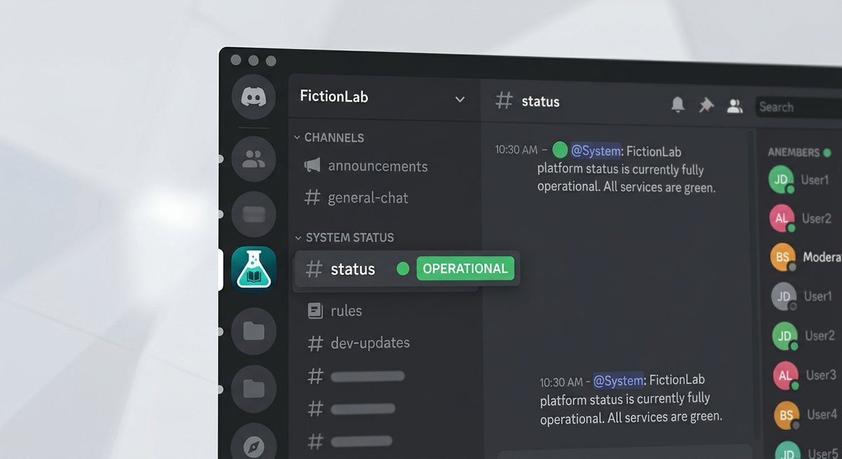 is fictionlab down right now how to check server status