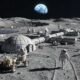 nasa $20 billion moon base concept showing habitat modules at the lunar south pole