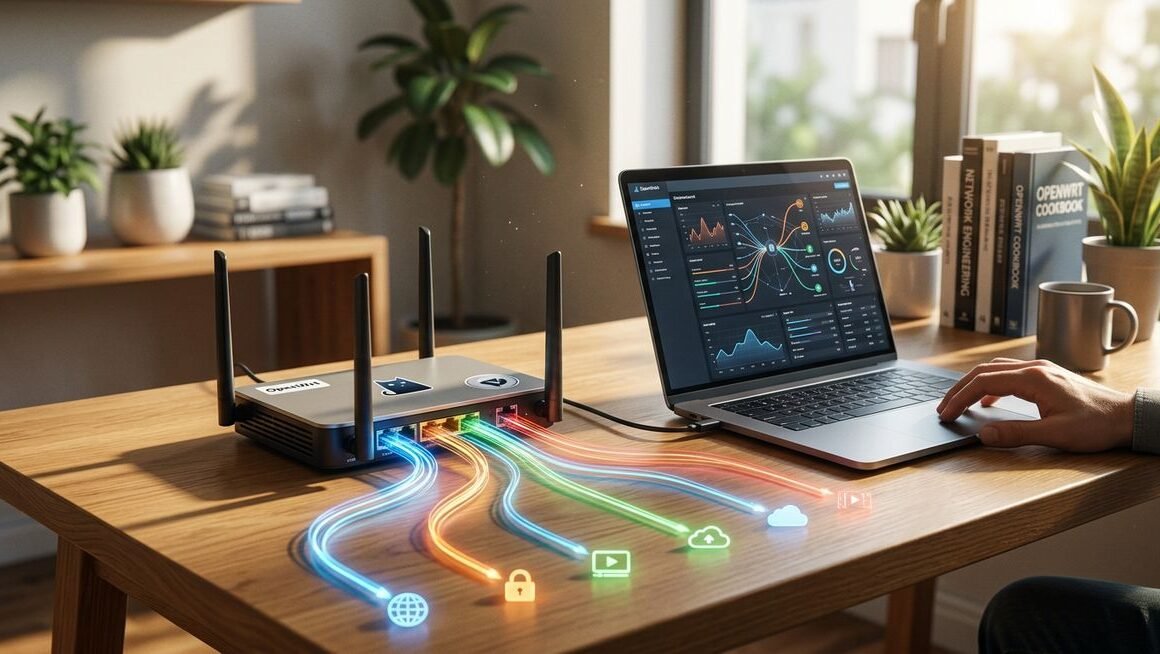 OpenClash dashboard running on OpenWrt router with Meta core proxy connections active