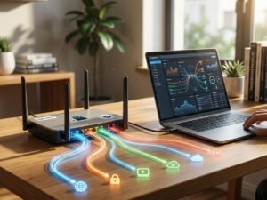 OpenClash dashboard running on OpenWrt router with Meta core proxy connections active
