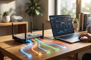 OpenClash dashboard running on OpenWrt router with Meta core proxy connections active
