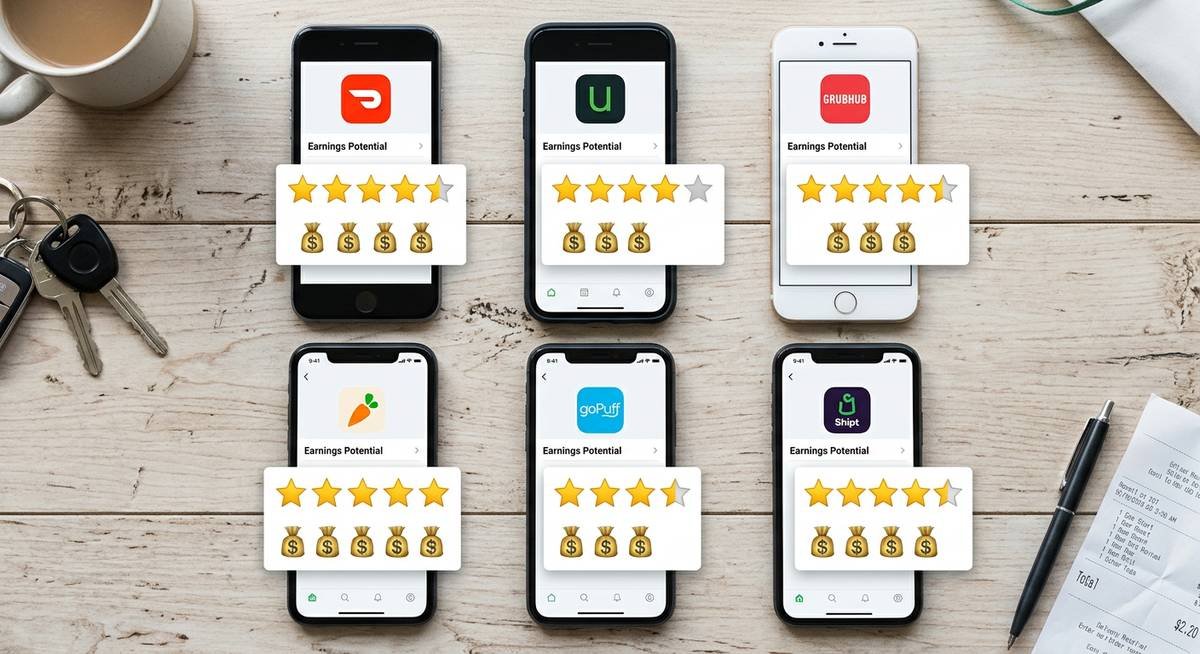 top delivery app earnings compared side by side