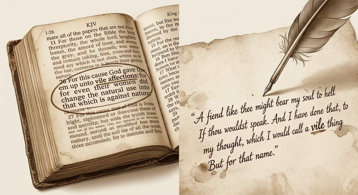 vile describing physical disgust and nature