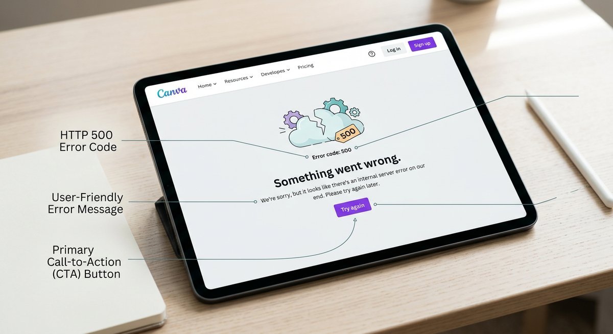 what the canva 500 internal server error actually means