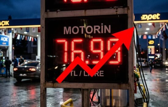 motorine zam geldi — Türkiye motorin litre fiyatı TL rakamlarının belirgin biçimde yükseldiği yakıt istasyonu dijital göstergesi